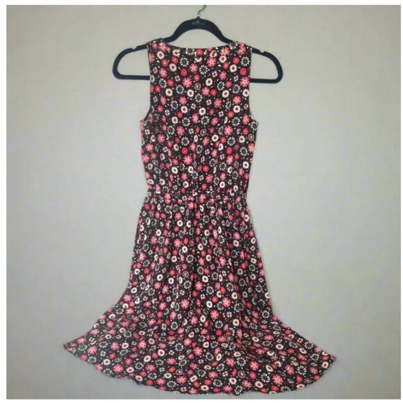 Kate Spade Fit Flare Dress Extra Small XS Sleeveless V-Neck Floral Knee Length - Picture 4 of 12